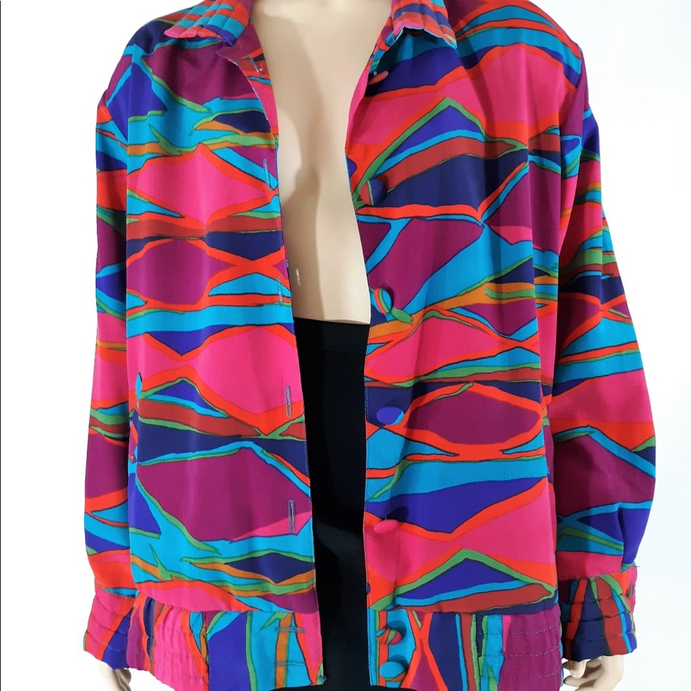 80s style jacket colorful